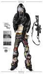  1boy abs alternate_costume antenna_hair balenciaga banjinnnnn belt black_gloves black_hood black_jacket black_pants black_shoes blush_stickers bracelet bullet cellphone character_name character_print chrome_hearts_(brand) colored_sclera commentary commission commissioner_name copyright_name covering_own_mouth cropped_shirt cross cross_print denim english_text eyelashes eyes_visible_through_hair fashion full_body fur_hood glint gloves grey_hair grey_shoes gun hand_on_own_face heart heart_print heterochromia highres hood hood_up hooded_jacket iphone jacket jeans jewelry lace layered_clothes legs_apart lowleg lowleg_pants male_focus male_underwear male_underwear_peek midriff modeling multicolored_pants multicolored_shoes multiple_belts multiple_bracelets multiple_rings number_print object_in_pocket orlok_(piofiore_no_bansho) oversized_jacket pants partially_unzipped phone photo_inset pink_sclera piofiore_no_bansho pocket print_gloves print_hood print_jacket print_pants red_eyes red_male_underwear rifle ring sagging_pants scar_on_hip scope shirt shoes short_hair_with_long_locks sideways_glance silver_belt silver_bracelet silver_ring single_blush_sticker sleeves_past_fingers sleeves_past_wrists smartphone smartphone_case sneakers sniper_rifle solo standing streetwear thank_you two-tone_shoes underwear wallet_chain weapon white_background white_pants white_shirt yellow_eyes yellow_pants zipper 
