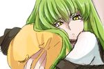  bad_id bad_pixiv_id c.c. cheese-kun code_geass green_hair hug long_hair shida_(xwheel) solo yellow_eyes 