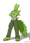  anthro claws clothed clothing nintendo packmind plain_background pok&#233;mon pok&eacute;mon pose sandals sceptile standing toe_claws video_games white_background 