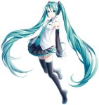  aqua_eyes aqua_hair detached_sleeves hatsune_miku hatsune_miku_(vocaloid3) ixima long_hair necktie official_art skirt smile solo thighhighs transparent_background twintails very_long_hair vocaloid zettai_ryouiki 