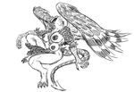  avian barbs beak boo3 breasts claws demon devil_tail dickgirl feathers gryphon hybrid hyper intersex multi_breast multi_cock mythology nipples penis scales sketch spade_tail talons toe_claws wings 