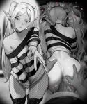  1boy 1girl aelion_draws anus ass black_shirt boots breasts choker commentary doggystyle earrings elf english_commentary erection fishnets frieren grabbing_another's_ass greyscale groping huge_ass jewelry long_hair looking_at_viewer monochrome narrow_waist off-shoulder_sweater off_shoulder parted_bangs penis petite plap pointy_ears pov sex sex_from_behind shirt small_breasts sousou_no_frieren spread_anus spreading_another's_anus striped_clothes striped_sweater sweater thick_thighs thigh_boots thighs trembling twintails v vaginal wavy_hair white_hair 