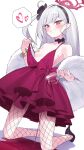  alcohol areola_slip bandaid bandaids_on_nipples black_bow black_bowtie blue_archive blush bow bowtie breasts breasts_out commentary_request covered_nipples cup dress drinking_glass fishnet_pantyhose fishnets flat_chest flower_ornament grey_hair hairband halo heart high_heels highres kneeling mutsuki_(blue_archive) mutsuki_(dress)_(blue_archive) official_alternate_costume pantyhose pasties pointy_ears purple_eyes red_dress red_halo red_wine sleeveless sleeveless_dress smile spoken_heart tyobis. wine wine_glass 