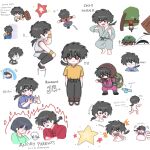  >_< 1girl 2boys absurdres akanbe anger_vein black_hair black_pants blue_hair braid brown_eyes choco_koooi closed_eyes closed_mouth completely_nude english_commentary english_text eyelid_pull father_and_child father_and_son hammer highres holding holding_hammer korean_text mixed-language_text mother_and_child mother_and_son multiple_boys nude open_mouth pants parent_and_child ranma_1/2 saotome_genma_(panda) saotome_ranma saotome_ranma_(male) shirt short_hair single_braid smile tearing_up tendou_akane tongue tongue_out wide-eyed yellow_shirt 