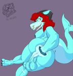 anal anal_fisting anal_penetration anthro aquatic autofisting autopenetration balls beanie bodily_fluids buttshark0 clothing facial_piercing fish fisting freckled_anus genital_fluids genitals gynomorph hat headgear headwear hi_res intersex leaking_precum masturbation nose_piercing nose_ring nude orange_eyes penetration piercing precum ring_piercing saggy_balls shark thresh_(buttshark0)