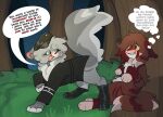 army_uniform bdsm_outfit bite biting_lip biting_own_lip blue_sclera blush brown_body brown_fur butt clothing curled_tail dialogue digital_drawing_(artwork) digital_media_(artwork) domestic_cat dovewing_(warriors) duo english_text fangs felid feline felis female feral feral_on_feral forest_background fur green_eyes grey_body grey_fur hair hat headgear headwear hi_res humiliation insult insulting_partner latex latex_clothing latex_legwear latex_stockings legwear looking_at_another looking_at_partner looking_away male male/female mammal military_uniform nature nature_background open_mouth plant presenting presenting_hindquarters questionable_consent raised_tail self_bite simple_background smile speech_bubble stockings submissive tail teeth tempestpaw text thought_bubble tigerstar_(a_vision_of_shadows) tree uniform warriors_(book_series) white_body white_fur worried yellow_eyes yellow_sclera