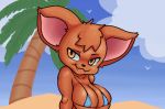  anthro big_breasts bikini breasts clothing domestic_cat felid feline felis female mammal ruruduu smile solo swimsuit 