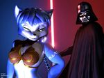  canine darth_vader fight fox krystal lightsaber mammal movies star_fox star_wars video_games weapon 