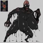 1:1 2025 5_fingers bent_arm bent_leg big_breasts big_nipples black_eyebrows black_goo black_slime breasts dark_body dark_skin digital_drawing_(artwork) digital_media_(artwork) english_text eyebrows feet female fingers glistening glistening_arms glistening_breasts glistening_eyes glistening_feet glistening_fingers glistening_goo glistening_hands glistening_legs glistening_nipples glistening_thighs grey_background grey_eyes hi_res huge_breasts huge_nipples humanoid iris leaning leaning_forward lewdbeef looking_at_viewer monster monstrous_humanoid nipples not_furry nude nude_female nude_humanoid open_mouth pink_body pink_skin plantigrade pose raised_heel reference_image sagging_breasts simple_background slime solo standing teeth text textured_background the_return_of_the_living_dead thick_thighs thin_eyebrows three-quarter_view undead white_sclera zombie