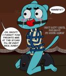 abandonment alternate_version_at_source angry arms_tied ball_gag bdsm blush bodily_fluids bondage bottomless bound cartoon_network clothed clothing comic crying dialogue english_text female front_view gag gagged genital_fluids genitals hi_res horrified legs_tied low-down masturbation motion_lines nicole_watterson no_irises no_underwear overstimulation restraints sex sex_toy sexual_torture shaking solo speech_bubble straddling straitjacket strapped_down sybian tears text the_amazing_world_of_gumball thoughts tremble_lines trembling vaginal vaginal_fluids vaginal_masturbation variant_set vibrating vulva