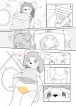 4_fingers 7_panel_comic abdl absurd_res anthro appliance basket biped black_nose blush blush_lines bodily_fluids borderless_panel bottomwear butt butt_shot close-up closed_smile clothed clothing clothing_lift comic constricted_pupils container curly_hair detailed_background dialogue diaper diaper_fetish diaper_under_clothing diaper_under_skirt digital_drawing_(artwork) digital_media_(artwork) direction_lines distorted_contour distressed eighth_note ellipsis exclamation_point extreme_close-up eye_close-up eye_focus eyes_closed face_closeup face_focus fingers flying_sweatdrops frustrated fur furless_tail furrowed_eyebrows genital_fluids glistening glistening_eyes glistening_hair greyscale hair hairless_tail hal_cotta happy heart_symbol hi_res holding_basket holding_container holding_in_urine holding_object humanoid_hands humming incontinence inside knock-kneed laundromat laundry_basket laundry_machine leaking_diaper long_tail looking_around low-angle_view mammal messy_hair miniskirt miniskirt_lift monochrome motion_lines motion_outline mouse mouse_ears mouse_tail mouth_closed murid murine musical_note musical_symbol nonbinary_(lore) omorashi peeing pink_heart plastic plastic_basket pupils relieved rodent rodent_ears rodent_tail round_ears shaking shirt shocked shoulder_length_hair skirt skirt_lift small_pupils smile solo speech_bubble speed_lines steam stippling surprised sweat sweatdrop symbol t-shirt tail tawa_1908 thought_bubble topwear trembling unclean_diaper urine urine_drip used_diaper using_diaper v-neck v-neck_shirt washing_machine water wavy_hair wearing_diaper wet_diaper wetting wetting_diaper wide_eyed yellow_urine