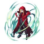  1girl artist_request black_dress black_gloves black_shoes blonde_hair cloak dress evileye_(overlord) fantasy full_body game_asset gloves grand_summoners green_aura hood hood_up hooded_cloak long_hair mask official_art overlord_(maruyama) pantyhose red_cloak shoes simple_background solo standing third-party_source torn_cloak torn_clothes torn_pantyhose transparent_background 