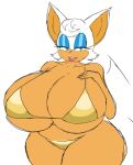 alternate_body_type alternate_breast_size alternate_hairstyle anthro bat bat_ears bedroom_eyes big_breasts big_ears bikini blue_eyes blue_eyeshadow breasts busty_female clothing curvy_figure digital_drawing_(artwork) digital_media_(artwork) eyelashes eyeshadow female female_focus hair half-length_portrait hand_on_breast hi_res huge_breasts looking_at_viewer looking_pleasured makeup mammal mature_female momijizx narrowed_eyes non-human portrait rouge_the_bat seductive sega short_hair simple_background solo solo_focus sonic_the_hedgehog_(series) swimwear thick_thighs two-piece_swimsuit white_background white_hair white_hair_female wide_hips