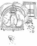 2006 accessory anthro balcony bed bedroom big_breasts big_butt black_and_white bottomwear box_of_chocolates bra breast_expansion breasts butt candy canid canine canis chocolate cleavage cleavage_overflow clothed clothing crushed_object curtains curtains_open dessert digital_drawing_(artwork) digital_media_(artwork) dirge_(blackwhitepuppy) expansion female food frilly frilly_bra frilly_clothing frilly_panties frilly_underwear fur furniture furniture_damage furniture_lamp hair hair_accessory hairband huge_breasts huge_butt huge_hips hyper hyper_arms hyper_breasts hyper_butt hyper_hips immobile inside lamp line_art lingerie long_hair looking_at_viewer mammal messy_hair monochrome morbidly_obese morbidly_obese_anthro morbidly_obese_female nightstand obese obese_anthro obese_female overweight overweight_anthro overweight_female panties simple_background solo tail thick_thighs underwear unknown_artist weight_gain white_background wide_hips window wolf