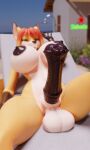 2026 3:5 3d_(artwork) absurd_res animal_genitalia animal_penis anthro areola balls big_balls big_breasts big_penis blurred_background blurred_character breasts canid canine depth_of_field digital_media_(artwork) equine_genitalia equine_penis erection flared_penis fox genital_focus genitals glistening glistening_areola glistening_genitalia glistening_nipples glistening_penis gynomorph gynomorph_anthro hi_res huge_penis intersex intersex_anthro looking_at_viewer lying mammal marti_dumont medial_ring navel nipples nude_anthro nude_gynomorph on_back penis penis_focus red_fox solo spread_legs spreading ted_jones_(artist) true_fox urethra white_balls white_breasts