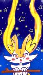 2024 :o ambiguous_anthro ambiguous_gender annyui0611 anthro biped blush blush_stickers braixen bust_portrait canid digital_drawing_(artwork) digital_media_(artwork) fire flaming_hair front_view generation_6_pokemon hi_res holding_object holding_stick japanese_description looking_at_viewer mammal night nintendo open_mouth pokemon pokemon_(species) portrait pseudo_hair simple_background solo star star_polygon stick translated_description