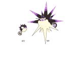  :< animal_focus closed_mouth commentary do0dledan evolutionary_line full_body hisuian_qwilfish no_humans overqwil pokedex_number pokemon pokemon_(creature) pokemon_focus simple_background spikes untranslatable_commentary white_background 