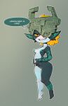 3zoom areola armor black_body blonde_hair blue_areola blue_markings blue_nipples blue_vulva blush breasts dialogue erect_nipples eyelashes feet female front_view genitals grey_background grey_body hair headgear helmet hi_res humanoid humanoid_pointy_ears imp looking_at_viewer markings midna naughty_face nintendo nipples nude one_eye_obstructed orange_eyes pointy_ears simple_background small_breasts smile snaggle_tooth solo speech_bubble talking_to_viewer text the_legend_of_zelda thick_thighs twili twilight_princess vulva wide_hips yellow_sclera