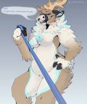 absurd_res anthro breasts cedarbou deer dominant dominant_female english_text exposed_breasts female first_person_view genitals hand_on_hip hi_res imminent_vore juniper_(cedarbou) leash leash_pull leashed_viewer looking_at_viewer mammal new_world_deer nude reindeer senka-bekic smug smug_grin solo text vulva