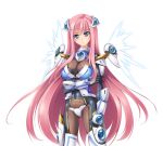  1girl armor blue_eyes blush bodysuit breasts cleavage closed_mouth divine_heart_makina divine_heart_makina_(character) game_asset gloves hair_ornament kagemusya kurusu_makina_(divine_heart_makina) large_breasts large_variant_set long_hair looking_at_viewer magical_girl mechanical_wings non-web_source official_art pink_hair self-datamine simple_background solo tachi-e transparent_background variant_set very_long_hair wings 