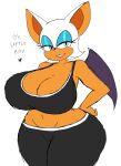 2023 anthro athletic_wear big_breasts big_butt biped bottomwear bra breasts butt cleavage_cutout clothed clothing cutout dolphin_shorts female female_anthro fur gym_bottomwear gym_shorts hi_res huge_breasts huge_butt momijizx narrowed_eyes no_underwear rouge_the_bat sega shorts sonic_riders sonic_the_hedgehog_(series) sports_bra sportswear thick_thighs underwear wide_hips