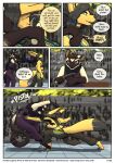 anthro arena barefoot big_breasts black_hair blue_eyes breast_size_difference breasts brown_body brown_fur canid canine clothed clothed_anthro clothed_female clothing comic confusion crowd dialogue dipstick_tail domestic_cat dreadlocks duo_focus english_text feet felid feline felis female fenavi_montaro fennec_fox feretta fight fingerless_(marking) fox fur furgonomics gloves_(marking) group gut_punch hadalen_magic hair herm_(lore) hi_res holding_knife holding_object inner_ear_fluff knife knife_to_throat mammal markings multicolored_body multicolored_fur punch purple_eyes question_mark siamese_cat standing tail tail_markings tale_of_tails text toeless_(marking) true_fox tuft url white_body white_fur yellow_body yellow_fur