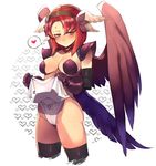  armor breasts cleavage headband minerva_(p&amp;d) puzzle_&amp;_dragons red_eyes red_hair thighhighs wings 