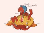 4:3 accessory archen avian bodily_fluids cum feral fossil_pokemon generation_5_pokemon genital_fluids genitals kaypawz looking_at_viewer male necktie nintendo noodleniiue penis pokemon pokemon_(species) presenting solo tapering_penis