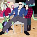 1:1 2026 5_fingers anthro bald baryonyx big_tail black_boots black_clothing black_footwear black_shoes blonde_hair blue_clothing blue_eyes blue_jacket blue_leggings blue_legwear blue_topwear bone_frill boots bottomwear brachiosaurid brachiosaurus breasts brown_boots brown_clothing brown_footwear business_suit cavemanon_studios cleavage clothed clothing crossed_arms denim denim_bottomwear denim_clothing digital_drawing_(artwork) digital_media_(artwork) dinosaur eyewear female female_on_human fingers footwear frill_(anatomy) green_body green_hair green_scales grey_bottomwear grey_clothing grey_eyes grey_pants group hadrosaurid hair harem head_crest hi_res hoodie human human_on_anthro i_wani_hug_that_gator iadakan inco_(iwhtg) interspecies jacket jeans leggings legwear light-skinned_male light_body light_skin liz_farlane long_hair long_tail macronarian magenta_body magenta_scales male male_on_anthro mammal medium_breasts medium_hair meme mia_moretti mixed_media multicolored_body multicolored_scales olivia_halford open_mouth open_smile orange_eyes ornithischian ornithopod pale_body pale_scales pants parasaurolophus pattern_bottomwear pattern_clothing pattern_skirt photo_background photography_(artwork) plaid plaid_bottomwear plaid_clothing plaid_skirt pose prehistoric_species pterodactylus pterosaur purple_clothing purple_hoodie purple_topwear red_clothing red_jacket red_topwear reptile saurischian sauropod sauropodomorph scales scalie shoes skirt smile snout spiked_tail spikes spikes_(anatomy) spinosaurid suit sunglasses tail theropod topwear torn_bottomwear torn_clothing torn_jeans torn_pants turquoise_body turquoise_scales two_tone_body two_tone_scales vexcorp white_body white_scales wings yellow_sclera