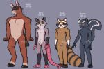 3:2 5_fingers american_opossum anthro asinus blue_body brown_body brown_nose character_name dirky_(dirtygum) dirtygum donkey duo equid equine fingers fur green_eyes grey_body group hair hair_over_eye hi_res hooves humanoid kayden_(dirtygum) long_ears long_hair male mammal marsupial mephitid multicolored_body muscular muscular_male orange_eyes paws pink_nose pink_tail procyonid purple_eyes raccoon ralphi_(dirtygum) simon_(dirtygum) simple_background size_difference skunk smile solo tail text trio