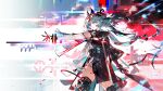  1girl animal_ears arcane_(arknights) arknights arknights:_endfield asymmetrical_gloves belt belt_pouch bird_ears bird_girl black_coat blue_eyes breasts coat cowboy_shot curtained_hair elbow_gloves eteru facial_mark floating floating_hair floating_object floating_weapon forehead_mark game_asset gloves gradient_hair green_hair head_wings headgear high-waist_belt highres hood hood_down hooded_coat leotard long_hair looking_to_the_side mandarin_collar medium_breasts mismatched_gloves multicolored_hair official_art outstretched_arm parted_bangs pelvic_curtain ponytail pouch solo thighhighs third-party_source two-sided_gloves underbust wings 