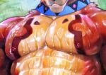 2026 abs absurd_res anthro artist_name barazoku big_muscles big_pecs blue_collar chest_markings close-up collar collar_only cropped deltoids fur fur_markings glistening glistening_body glistening_fur graphite_(artwork) grin hi_res male markings mixed_media mrkun multicolored_body multicolored_fur muscular muscular_anthro muscular_arms muscular_male nipples nude obliques orange_body orange_fur painting_(artwork) pecs red_body red_fur red_markings smile solo text traditional_media_(artwork) traditional_painting_(artwork) traditional_watercolor_(artwork) unfinished watercolor_(artwork) watermark wet wet_body wet_fur