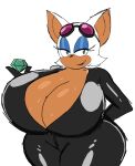 alternate_body_type alternate_breast_size anthro bat bedroom_eyes big_breasts bodily_fluids breasts brown_body catwoman cleavage clothed clothing cosplay dc_comics female female_focus hi_res huge_breasts mammal momijizx narrowed_eyes rouge_the_bat seductive sega solo sonic_the_hedgehog_(series) sweat sweaty_breasts thick_thighs unzipped_bodysuit wide_hips