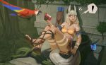 2026 animal_humanoid anthro avian beak biped bird breasts butt clothed clothed_anthro clothed_female clothing clwas damn digital_drawing_(artwork) digital_media_(artwork) duo feathers feet female feral fingers hacatiko hair hi_res humanoid parrot tail teeth toes tongue unknown_species wings