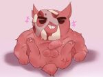 anus balls bodily_fluids cum domestic_cat empty_eyes eyebrows felid feline felis gein_(mewgenics) genital_fluids genitals male mammal mewgenics mingyousi pawpads paws penis scar simple_background solo tail teeth teeth_showing x_anus