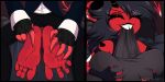2:1 absurd_res barefoot comic demon duo feet female foot_focus hair hellaverse helluva_boss hi_res husband_and_wife kandenrem male married_couple millie_(helluva_boss) moxxie_(helluva_boss) red_body soles spade_tail tail tickling tickling_feet toes