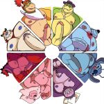1:1 alien alligator alligatorid anthro anthrofied aquatic balls belly biceps big_penis blue_body blue_nipples bodily_fluids bowser_jr. brok_(brok_the_investigator) brok_the_investigator cartoon_network clothing color_wheel_challenge cowcat_games crocodilian devil_dinosaur_(moon_girl_and_devil_dinosaur) dinosaur disney eduardo_(fhfif) erection experiment_(lilo_and_stitch) felid fish-men_(one_piece) foster's_home_for_imaginary_friends frosted_flakes gendomx genital_fluids genitals glans green_body grin group hair hat headgear headwear hi_res horn jinbe kellogg's kerchief koopa lilo_and_stitch lion lion_(steven_universe) male mammal mario_bros marvel mascot monster moon_girl_and_devil_dinosaur musclegut muscular muscular_anthro muscular_male navel neckerchief neckwear nintendo nipples one_piece pantherine pecs penis pink_body ponytail precum prehistoric_species purple_body red_body red_hair reptile scalie smile steven_universe stitch_(lilo_and_stitch) tiger tony_the_tiger whiskers yellow_body