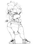 anthro athletic_wear big_breasts big_diaper blush bodily_fluids bottomwear breasts breath casual_soiling clothed clothing diaper diaper_fetish diaper_peekage diaper_under_clothing eulipotyphlan eyelashes eyes_closed fan_character feces female footwear hair hedgehog hi_res mammal monochrome motion_lines navel pooping sagging_diaper sega shirt shoes shorts signature sneakers soiled_diaper soiling soiling_diaper solo sonic_the_hedgehog_(series) sophie_(argento) sophiepoof spandex spandex_shorts sweat sweat_rag t-shirt tail thick_thighs tied_hair tight_bottomwear tight_clothing tight_shorts topwear unclean_diaper under_boob used_diaper using_diaper wearing_diaper wiping_sweat