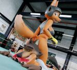 3d_(artwork) 4_toes anthro barefoot blurrp bottomless bottomless_female boyfriend/girlfriend canid canine canis canon_couple clothed clothing diane_foxington digital_media_(artwork) dominant dominant_female dreamworks duo dutch_angle feet female foot_fetish foot_sniffing fox fur grey_body grey_fur headgear hi_res kneeling looking_at_another looking_at_partner looking_back lying male male/female mammal mr._wolf_(the_bad_guys) on_front orange_body orange_fur partially_clothed pawpads plantigrade plantigrade_pawpads sitting sitting_on_another smile sniffing soles the_bad_guys toes wolf
