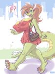 2017 angela_(badgerben) anthro areola areola_slip badger badgerben_(character) big_breasts black_body black_fur blue_eyes blyzzarde bracelet breasts brown_hair building clothing dessert digital_media_(artwork) dragon dress duo female flower food fur grass green_body green_scales hair hi_res horn huge_breasts ice_cream ice_cream_cone jewelry larger_female male mammal mustelid musteline mythological_creature mythological_scalie mythology nipple_outline nipples non-mammal_breasts non-mammal_nipples plant purse question_mark red_clothing red_dress scales scalie sidewalk size_difference smaller_male speech_bubble ventral_scales walking white_body white_fur yellow_body yellow_scales