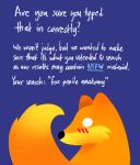 black_nose blush blush_lines canid canine cheek_tuft curled_tail dipstick_tail english_text facial_tuft feral firefox fox fur kit_(mozilla_firefox) lineless mammal markings mozilla orange_body orange_fur parody side_view simple_background snepause solo tail tail_markings text tuft white_eyes