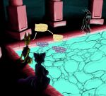 2025 anthro anubian_jackal bandai_namco big_breasts blue_body bodysuit breasts butt canid canine canis cassandra_(ozoneserpent) cel_shading clothed clothing colored column detailed digimon digimon_(species) digital_media_(artwork) english_text female fox glowing glowing_eyes glowing_water group hair hybrid jackal latex latex_clothing latex_skinsuit mammal one-piece_swimsuit ponytail pseudoregalia purple_clothing renamon renna_(skeletronic) shaded sitting skeletronic skinsuit slim small_breasts speech_bubble story swimming_pool swimwear sybil_(pseudoregalia) text tight_clothing translucent trio yellow_latex