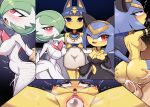 absurd_res abyssinian_cat animal_crossing ankha_(animal_crossing) anthro anthro_penetrated areola balls blue_hair blush bodily_fluids breasts butt clothed clothing cum domestic_cat erection faceless_character faceless_human faceless_male felid feline felis female female_anthro female_humanoid female_on_human female_penetrated generation_6_pokemon genital_fluids genitals hair hi_res human human_on_anthro human_on_humanoid human_penetrating human_penetrating_anthro human_penetrating_female human_penetrating_humanoid humanoid humanoid_genitalia humanoid_penetrated humanoid_penis interspecies light-skinned_human light-skinned_male light_body light_skin looking_at_viewer male male/female male_human male_on_humanoid male_penetrating male_penetrating_female male_penetrating_humanoid mammal mega_evolution mega_gardevoir nintendo nipples nude pal_(species) palmorph palworld penetration penis pocketpair pokemon pokemon_(species) pokemorph red_eyes sekhmet_(pal) sex smile spread_legs spreading vulva white_body yellow_body zerokun135