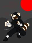 ailurid airukashi asian_clothing bandage battle clothing east_asian_clothing hi_res male mammal martial_arts ninja red_panda solo warrior