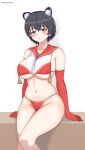 2024 4_ears absurd_res animal_ears animal_humanoid armwear artist_name belly big_breasts black_hair blue_archive blue_eyes blush breasts canid canid_humanoid canine canine_humanoid clothed clothing eclypsea elbow_gloves female glistening glistening_belly glistening_body glistening_eyes glistening_shoulders glistening_skin glistening_thighs gloves hair handwear hi_res human_and_animal_ears human_ears humanoid inner_ear_fluff legs_together mammal mammal_humanoid multi_ear navel nexon pantsless pantsless_female pantsless_humanoid portrait raccoon_dog red_armwear red_clothing red_elbow_gloves red_gloves red_handwear red_thong red_underwear short_hair simple_background sitting skimpy small_waist solo tanuki tanuki_humanoid tassels text thong three-quarter_portrait tsubaki_(blue_archive) tuft twitter_handle under_boob underwear white_background wide_hips