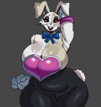 2026 4_fingers absurd_res anthro armor bare_shoulders bedroom_eyes belly big_breasts big_eyes big_iris black_background black_bodysuit black_clothing black_eyes black_eyeshadow black_nose black_skinsuit black_whiskers blue_bow blue_bow_tie bodysuit bow_(feature) bow_tie breastplate breasts buckteeth cheek_tuft claws clothed clothed_anthro clothed_female clothing cosplay crossover crossover_cosplay curved_eyebrows digital_drawing_(artwork) digital_media_(artwork) ear_tuft eyebrows eyelashes eyeshadow facial_tuft female finger_claws fingers five_nights_at_freddy's floppy_ears fur fur_tuft glistening glistening_breastplate glistening_breasts glistening_eyelids glistening_eyes glistening_nose grey_body grey_breasts grey_ears grey_eyebrows grey_fur half-closed_eyes hand_behind_head heart_symbol heterochromatic_ears hi_res huge_breasts iris lagomorph legs_together leporid light_body light_fur long_eyelashes looking_at_viewer makeup mammal monotone_background multicolored_body multicolored_breastplate multicolored_fur narrowed_eyes no_pupils open_mouth open_smile palesnake pink_heart portrait pose rabbit red_sclera red_tongue rouge_the_bat scottgames scut_tail seductive sega short_tail simple_background skimpy skinsuit slightly_chubby slightly_chubby_anthro slightly_chubby_female smile smiling_at_viewer solo sonic_the_hedgehog_(series) standing stitch_(sewing) tail teeth thick_eyebrows thick_eyelashes thick_thighs three-quarter_portrait three-quarter_view tight_clothing tongue tuft two_tone_body two_tone_breastplate two_tone_fur vanny_(fnaf) whiskers white_body white_breasts white_claws white_ears white_fur white_tail wide_hipped_anthro wide_hipped_female wide_hips