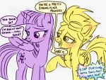 4:3 blush dialogue duo english_text equid equine female feral flirting friendship_is_magic hasbro hi_res horn inner_ear_fluff mammal my_little_pony mythological_creature mythological_equine mythology offscreen_character open_mouth pegasus simple_background sparkpples spitfire_(mlp) text tuft twilight_sparkle_(mlp) winged_unicorn wings wonderbolts_(mlp)