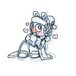 1:1 2023 3_fingers anthro backwards_hat bam_ml bent_arm bent_legs black_eyes blue_line_art blush bottomwear breath clothed clothed_anthro clothed_male clothing coat colored_line_art crossover digital_drawing_(artwork) digital_media_(artwork) earmuffs eating eating_food fingers footwear fully_clothed fully_clothed_anthro fully_clothed_male fur guide_lines hat headgear headwear holding_bag korean_description lagomorph long_ears looking_at_viewer male mammal mario_bros mario_plus_rabbids_kingdom_battle nintendo noseless pants pupils rabbid rabbid_luigi raving_rabbids rayman_(series) shoes simple_background sitting sketch solo topwear ubisoft white_background white_body white_bottomwear white_clothing white_coat white_footwear white_fur white_hat white_headwear white_pants white_pupils white_sclera white_shoes white_topwear