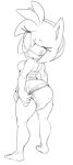 accessory amy_rose anthro backless_dress barefoot blush breasts clothed clothing clothing_pull diaper diaper_under_clothing diaper_under_dress dress dress_pull eulipotyphlan eyelashes feet female frown hair_accessory hairband hand_on_dress hedgehog looking_down mammal monochrome one_eye_half-closed rear_view sega side_boob solo sonic_the_hedgehog_(series) sophiepoof standing wearing_diaper