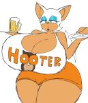 2023 anthro bat big_breasts big_butt breasts butt cleavage_cutout clothed clothing cutout female fur hi_res hooters huge_breasts huge_butt mammal momijizx rouge_the_bat sega solo sonic_the_hedgehog_(series)